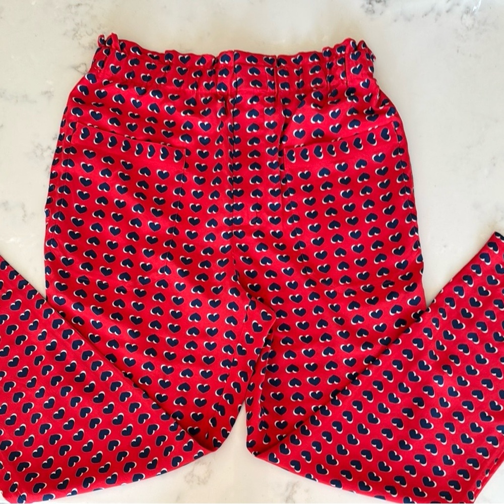 Marc By Marc Jacobs Red Pants with Navy Hearts